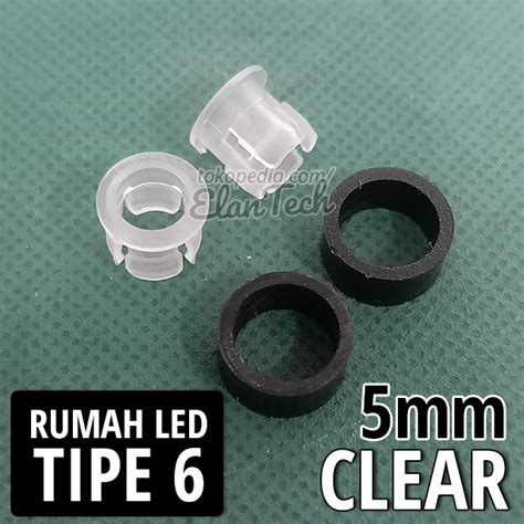 Jual Rumah LED 5mm Tipe 6 CLEAR Bezel Holder Sarang Dudukan LED