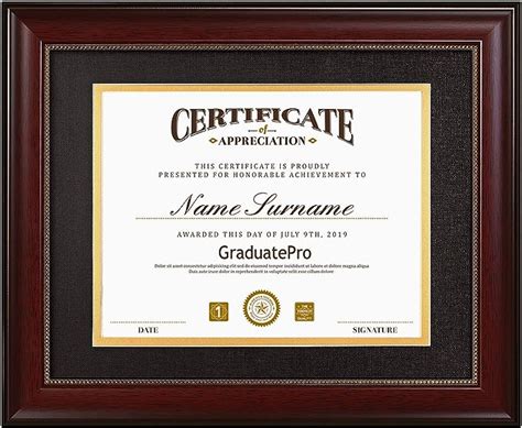 Graduatepro X Diploma Frame With Black Over Gold Mat Or Display