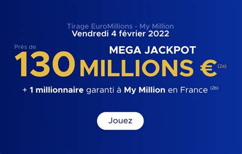 Euromillions My Million Fdj Un Super M Ga Jackpot Millions D