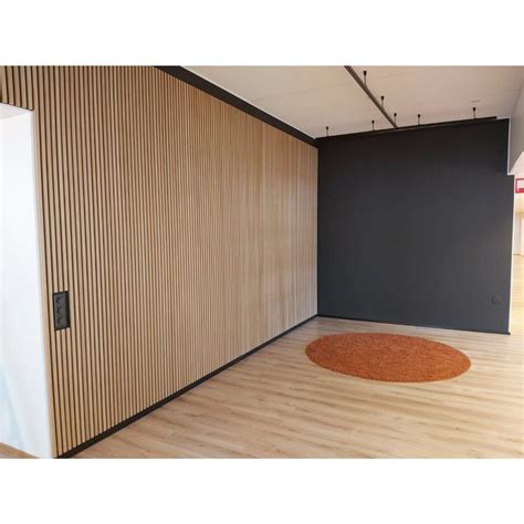 Wooden Veneer D Pet Mdf Composite Akupanel Wall Slatted Soundproof