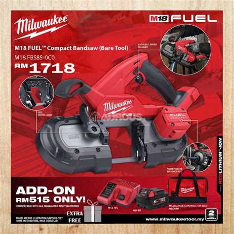 Milwaukee M Fuel Compact Bandsaw M Fbs C Bare Tool Aurous