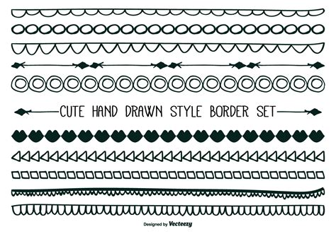 Cute Hand Drawn Style Border Set 101155 Vector Art At Vecteezy