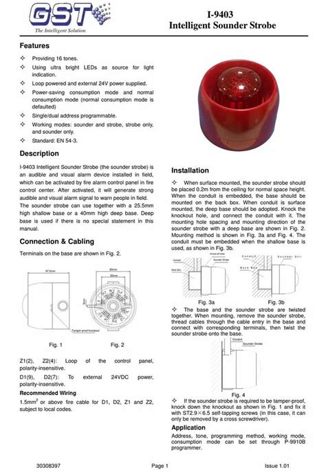 Fire Alarm System I 9403 Intelligent Sounder Strobe Distributor