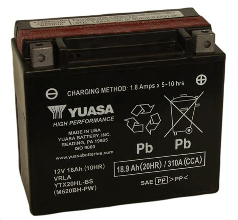 YTX20HL-BS Yuasa Motorcycle Battery for the Harley Davidson 65989-97c ...