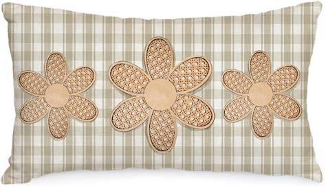 Amazon Aacors Spring Pillow Cover X Inch Buffalo Plaid Floral