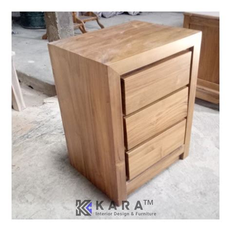 Nakas Laci Kayu Jati Minimalis Teak Bedside Side Table On Carousell