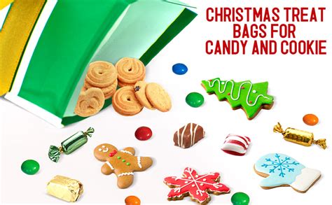 50 Pcs Christmas Candy Bags Christmas Drawstring Treat Bags