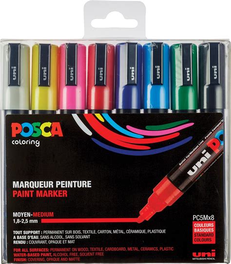 Posca Marqueur De Peinture Pc M Set De Marqueurs En Couleurs