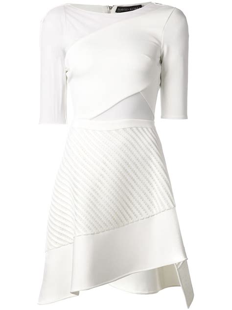 David Koma Sheer Panel Asymmetric Hem Dress H Lorenzo Farfetch