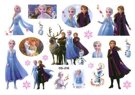 Tatuaże zmywalne FROZEN Kraina Lodu Anna Elsa Mix wzorów Urodziny