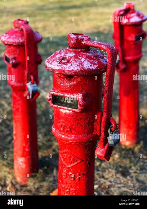 Vintage Fire Hydrants Stock Photo Alamy