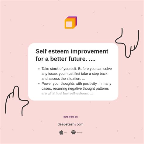 Self Esteem Improvement For A Better Future Deepstash