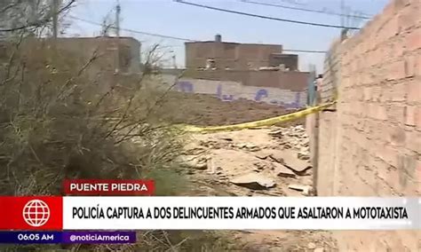 Puente Piedra Policía captura a dos delincuentes armados América