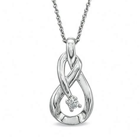 Diamond Accent Solitaire Infinity Pendant in Sterling Silver | Infinity Necklaces | Necklaces ...