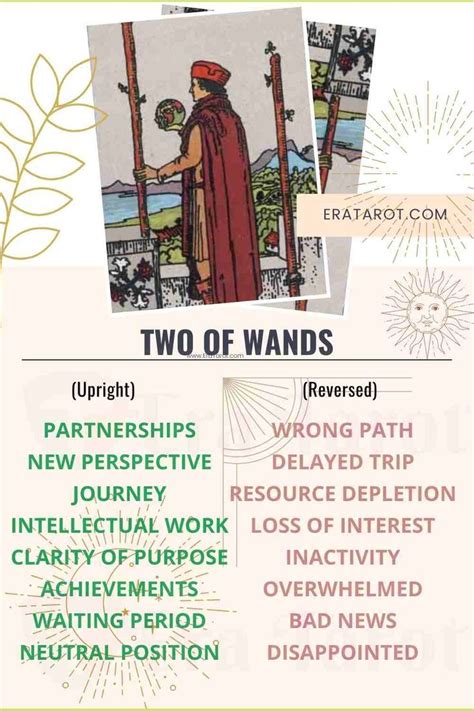 Two Of Wands Tarot Card Meaning Reversed Yes And No Love Life In