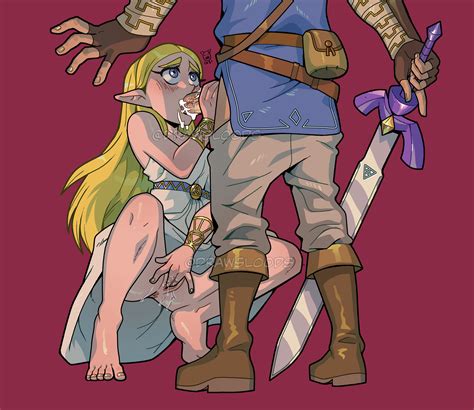 Link And Princess Zelda The Legend Of Zelda And More Drawn By