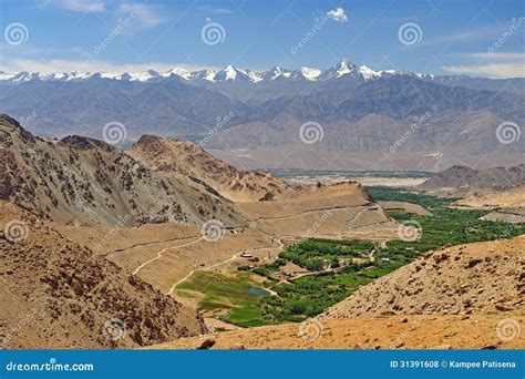 Beautiful Scenic View Of Leh Valley Ladakh Range Royalty Free Stock