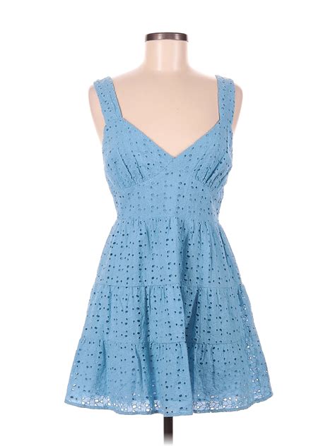 Forever 21 100 Cotton Solid Blue Cocktail Dress Size M 46 Off Thredup