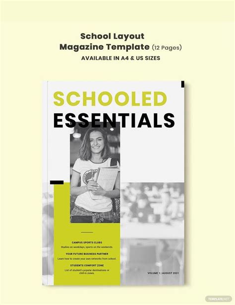 School Layout Magazine Template In Indesign Word Publisher Pages