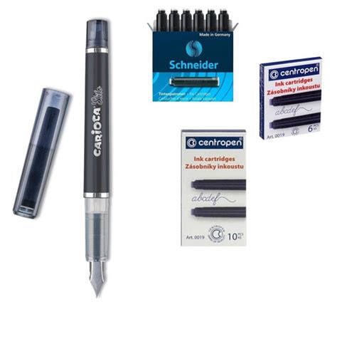 Ручка перьевая CARIOCA Stilo, корпус ручки черный. Иридиевое перо, 2 ...