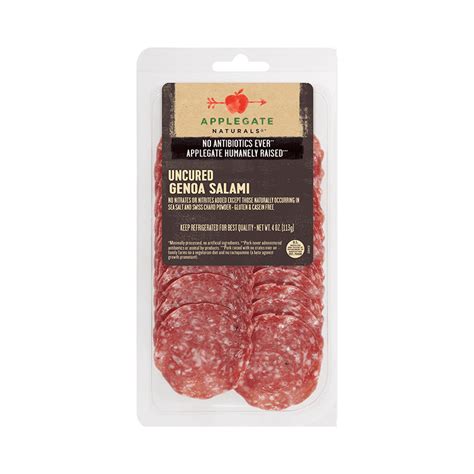 Applegate Naturals Uncured Genoa Salami Sliced Euro Usa