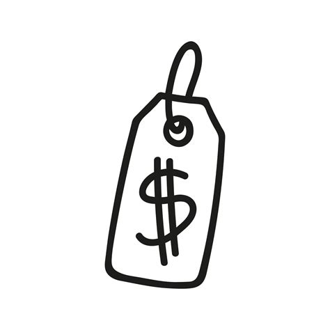 Hand Drawn Price Tag Vector Doodle Illustration Vector Art At