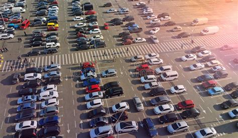 Big Parking Lot Near the Shopping Mall Stock Photo - Image of crowded ...