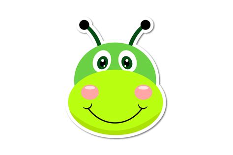 Green Worm Cute Animal Cartoon Vector Graphic By Samagata · Creative