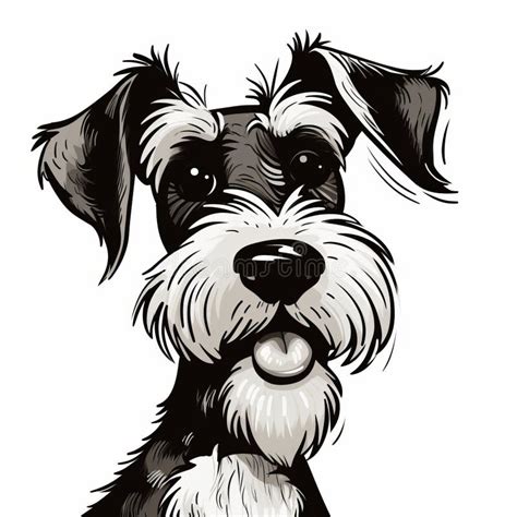 Free Vector Of Cute Schnauzer With A Smiling Expression Stock