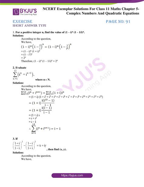 Complex Numbers And Quadratic Equations Class Pdf