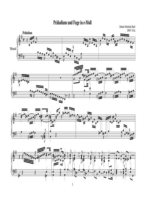 Johann Sebastian Bach Prelude And Fugue In E Minor Bwv A Pdf