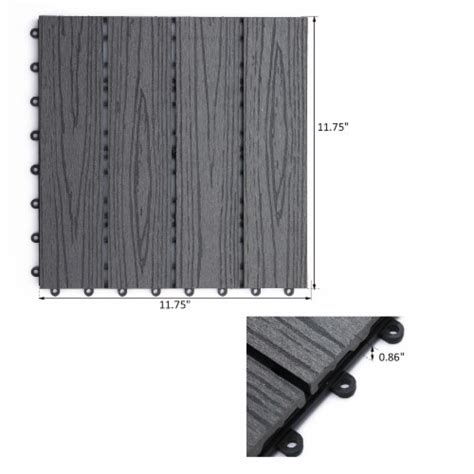 12 X 12 Wood Plastic Composite 11PCS Quick Interlocking Flooring