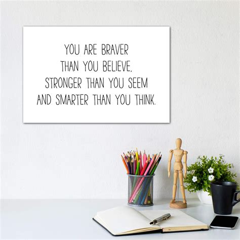 East Urban Home You Are Braver Than You Believe - Textual Art Print