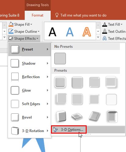 Apply 3 D Depth To Shapes In PowerPoint 2016 For Windows