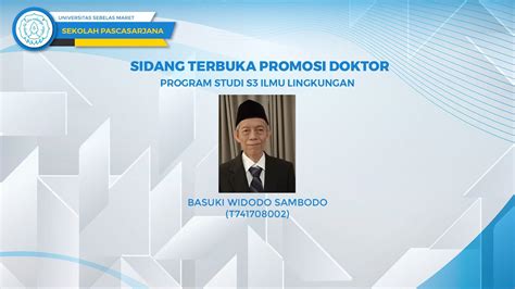 Ujian Terbuka Promosi Doktor Basuki Widodo Sambodo T Sekolah