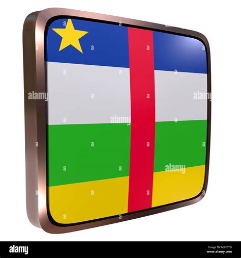 Representación 3d De Un Icono De La Bandera De La República Centroafricana Con Un Armazón