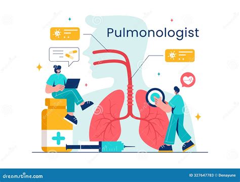 Ilustraci N Pulmon Loga Vectorial Con M Dico Pulmonar Examen Y