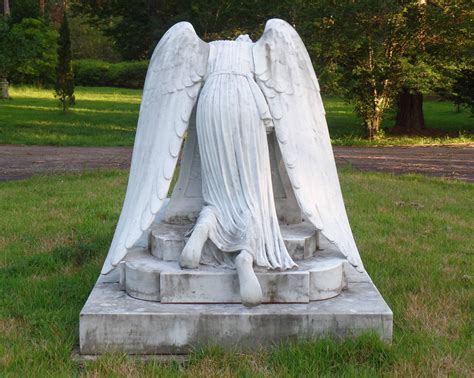 White Carrera Marble Angel Of Grief Statue Hand Carved Reproduction