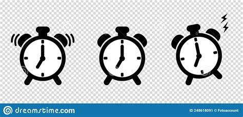 Alarm Clock Icon Set Vector Illustrations Isolated On Transparent