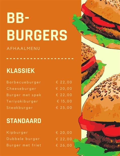 Gratis Je Eigen Afhaalmenu Maken En Afdrukken Canva