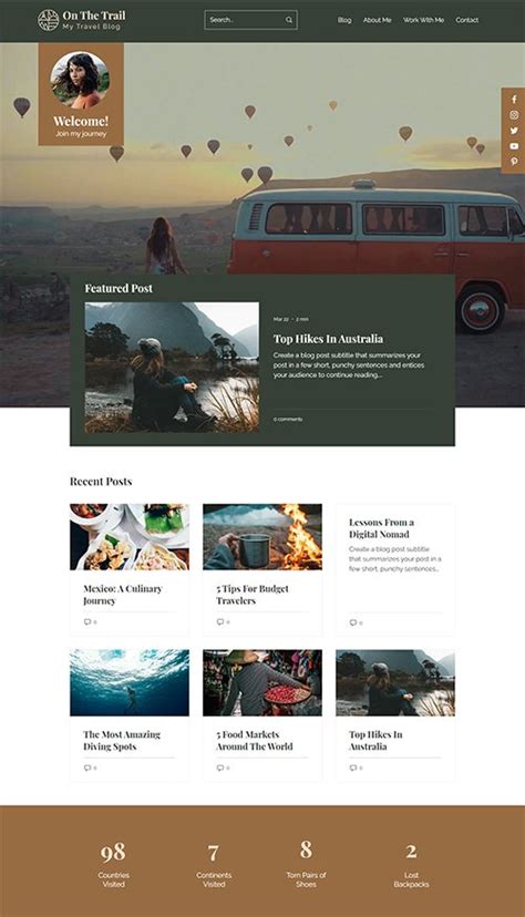 Travel Blog Website Templates