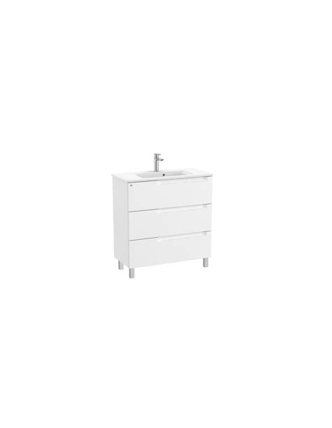 Mueble Lavabo Roca Aleyda Compacto 3 Cajones Blanco Mate C Pat