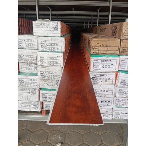 Jual Plafon Pvc Coklat Serat Kayu Doff Pl Shopee Indonesia