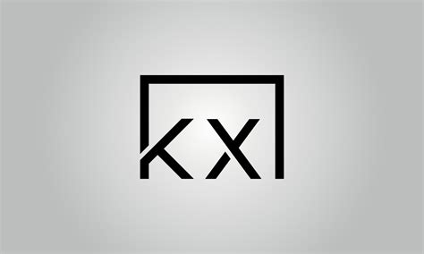 Letter Kx Logo Design Kx Logo With Square Shape In Black Colors Vector Free Vector Template