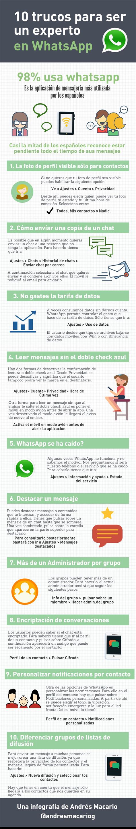 10 Trucos Para Ser Un Experto En Whatsapp Infografia Andres Macario