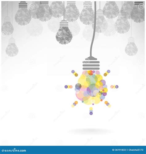 Creative Light Bulb Idea Concept Background Design Stock Vector