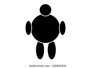 Fat Man Action Poses Postures Stick Stock Vector Royalty Free