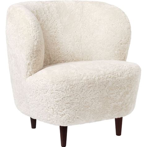 Petit Fauteuil Stay Peau De Mouton Off White Pieds Ch Ne Fum