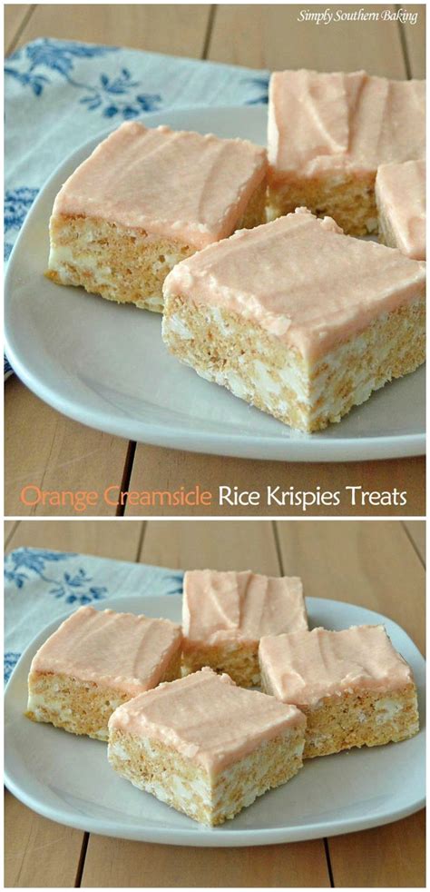 Orange Creamsicle Rice Krispies Treats So Good And Easy To Make Simply Southern Baking