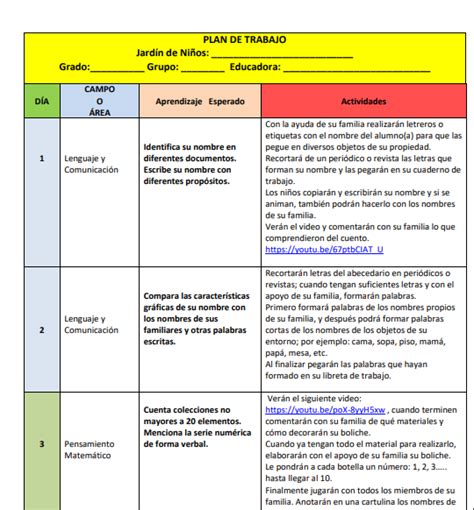 Planeaciones De Segundo De Preescolar Descargar En Word Y Pdf